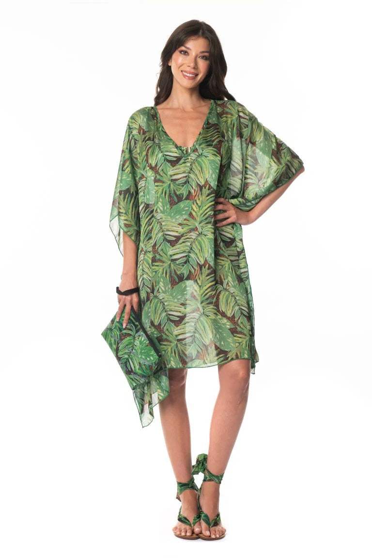 Tropical Mirage Kaftan – Leaf Print