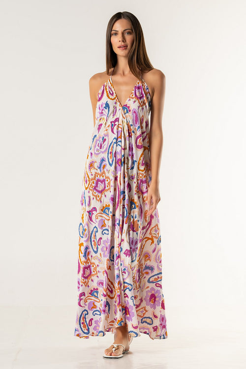 Boho Breeze Halter Maxi Dress