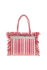 Cotton Striped Pink Bag