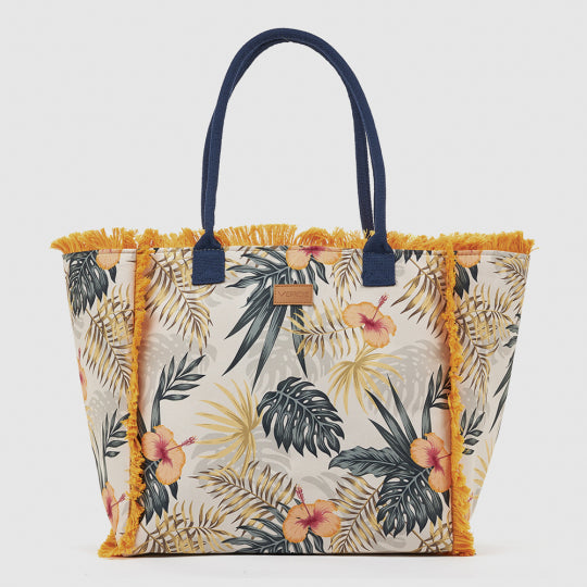 Tropical Print Beach Bag
