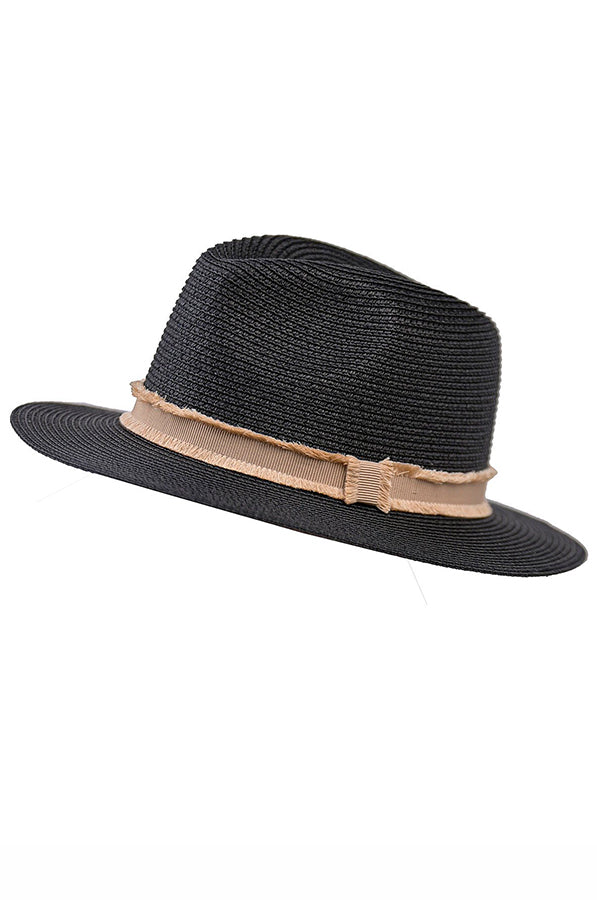 Black Straw Hat With A Band