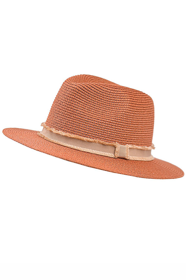 Orange Straw Hat With A Band