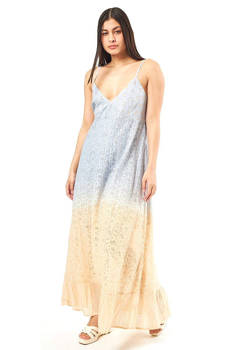 Maxi Ombre Lace Cotton Dress