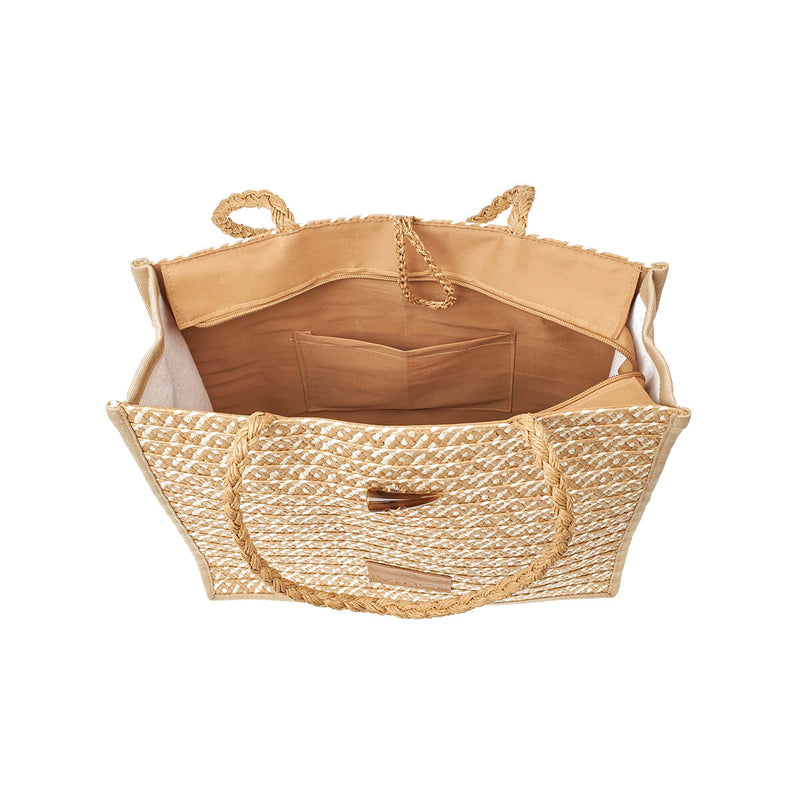 Beige Straw Bag