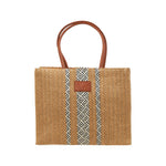 Beige Straw Tote Bag