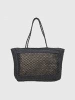 Black Straw Tote Bag