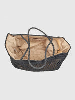 Black Straw Tote Bag