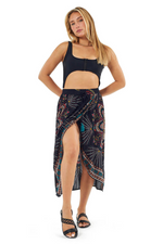 Black Viscose Wrap Skirt