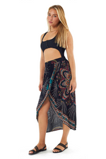 Black Viscose Wrap Skirt