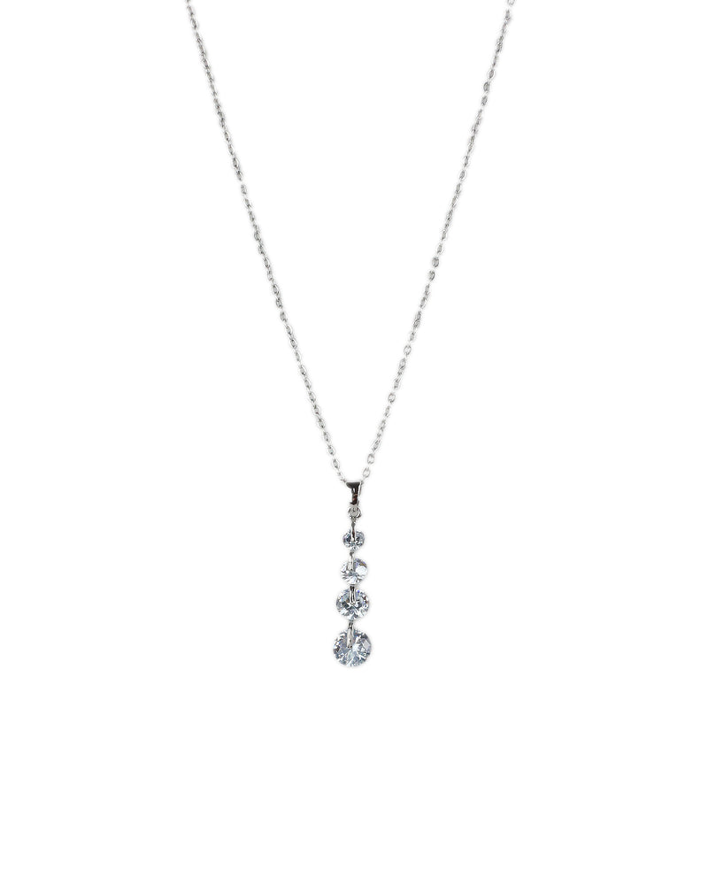Crystal Cascade Necklace – Stainless Steel