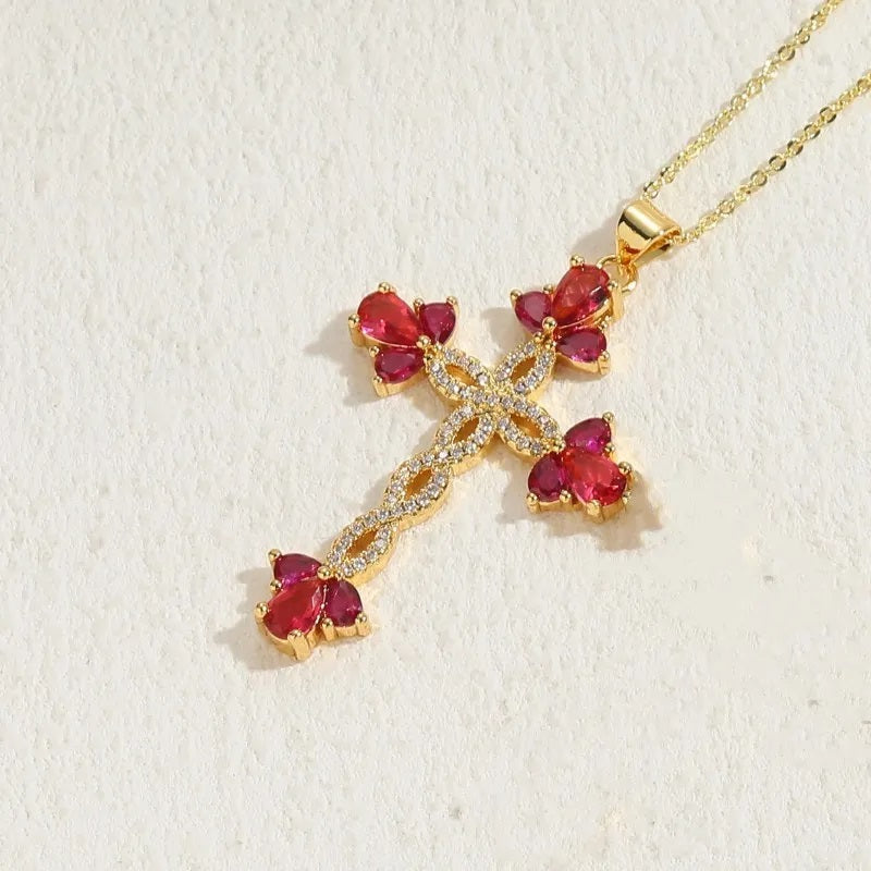 Zircon Gold Plated Cross