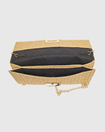 Beige Straw Envelope Bag