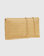 Beige Straw Envelope Bag