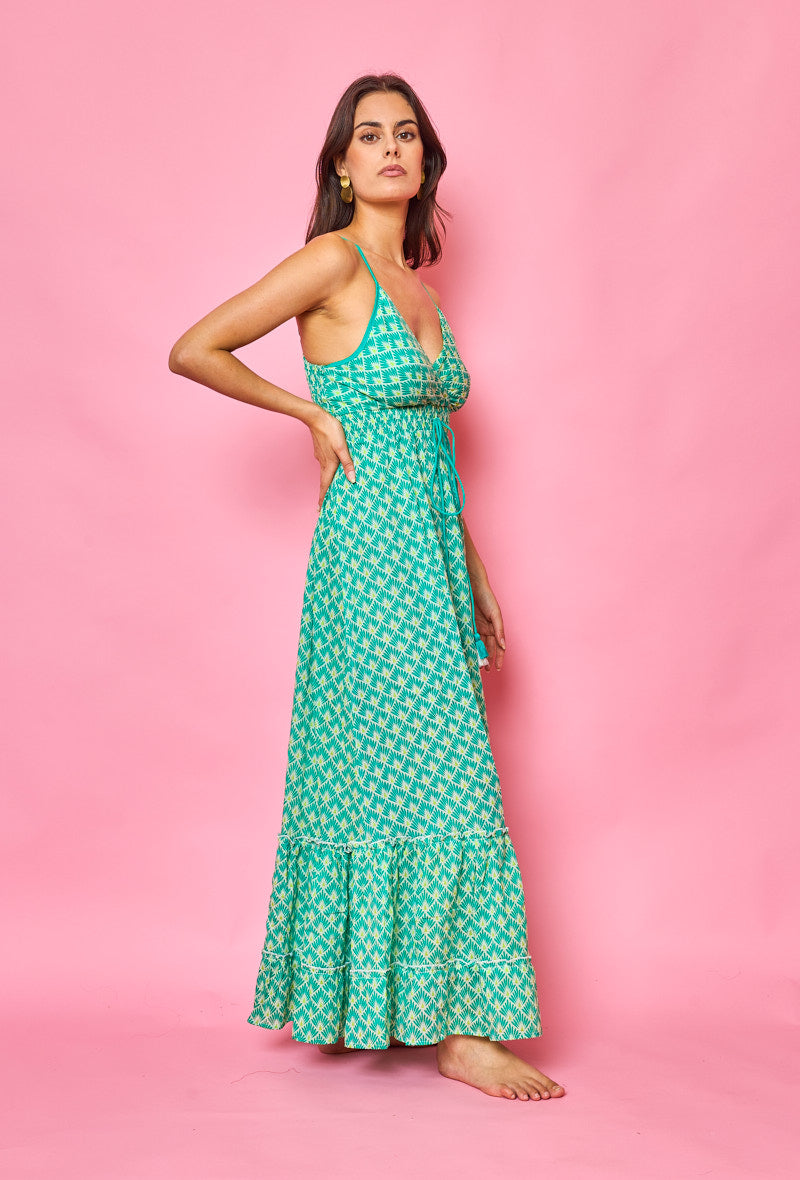 Mint Cotton Maxi Dress