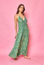 Mint Maxi Silk Dress With Lurex Details