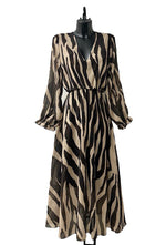 Maxi Brown Zebra Print Dress