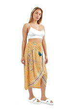 Yellow Viscose Wrap Skirt