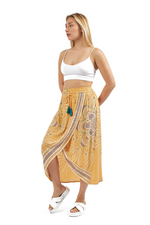 Yellow Viscose Wrap Skirt