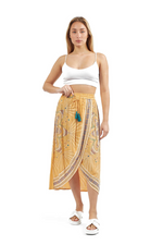 Yellow Viscose Wrap Skirt