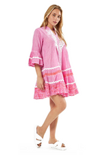 Pink Cotton A Line Mini Dress