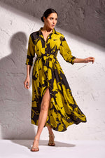 Regina Dress - Black And Yellow