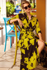 Regina Dress - Black And Yellow