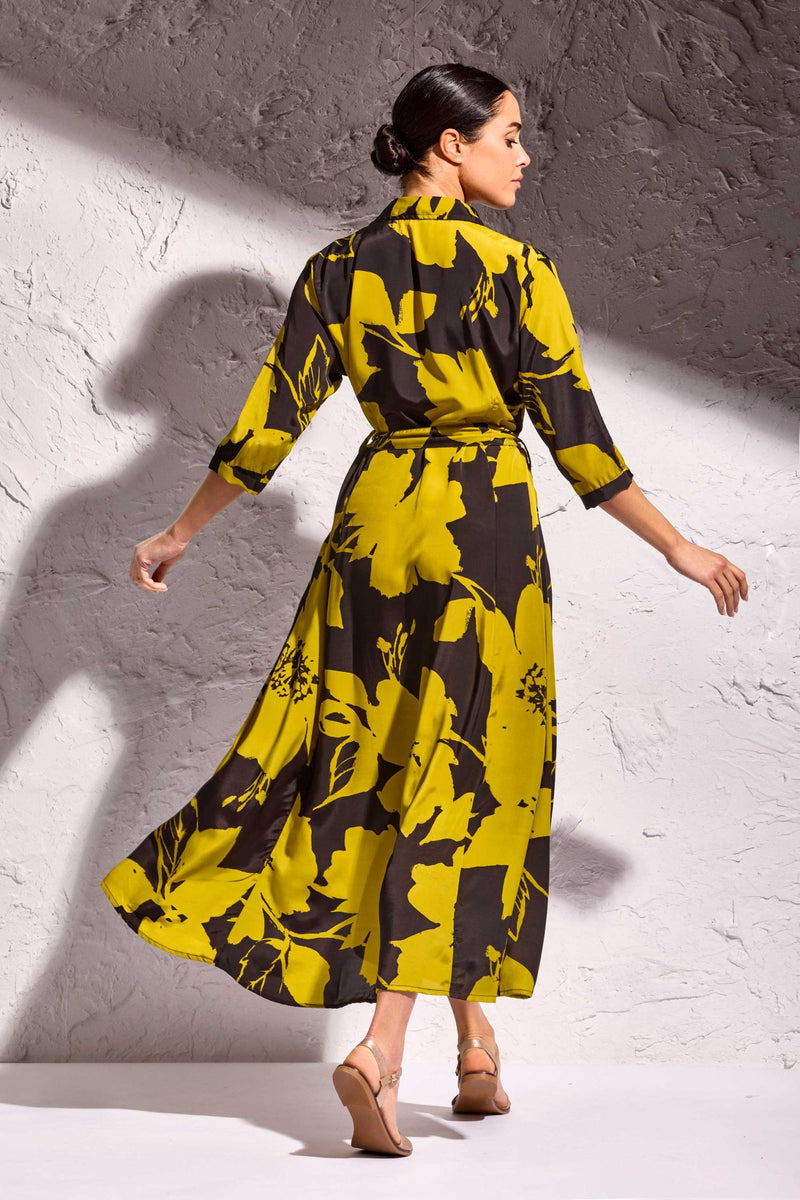 Regina Dress - Black And Yellow