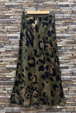 Maxi Khaki Animal Print Skirt