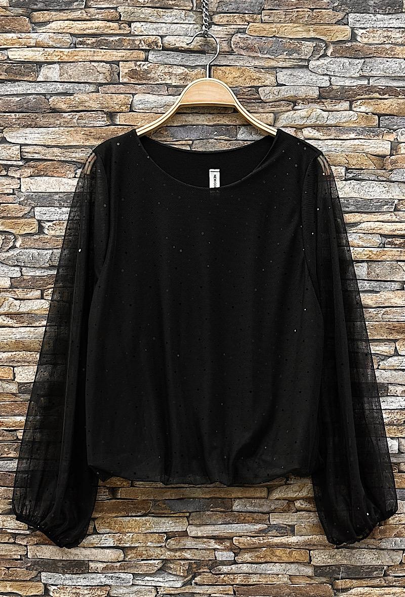 Black Glitter Blouse