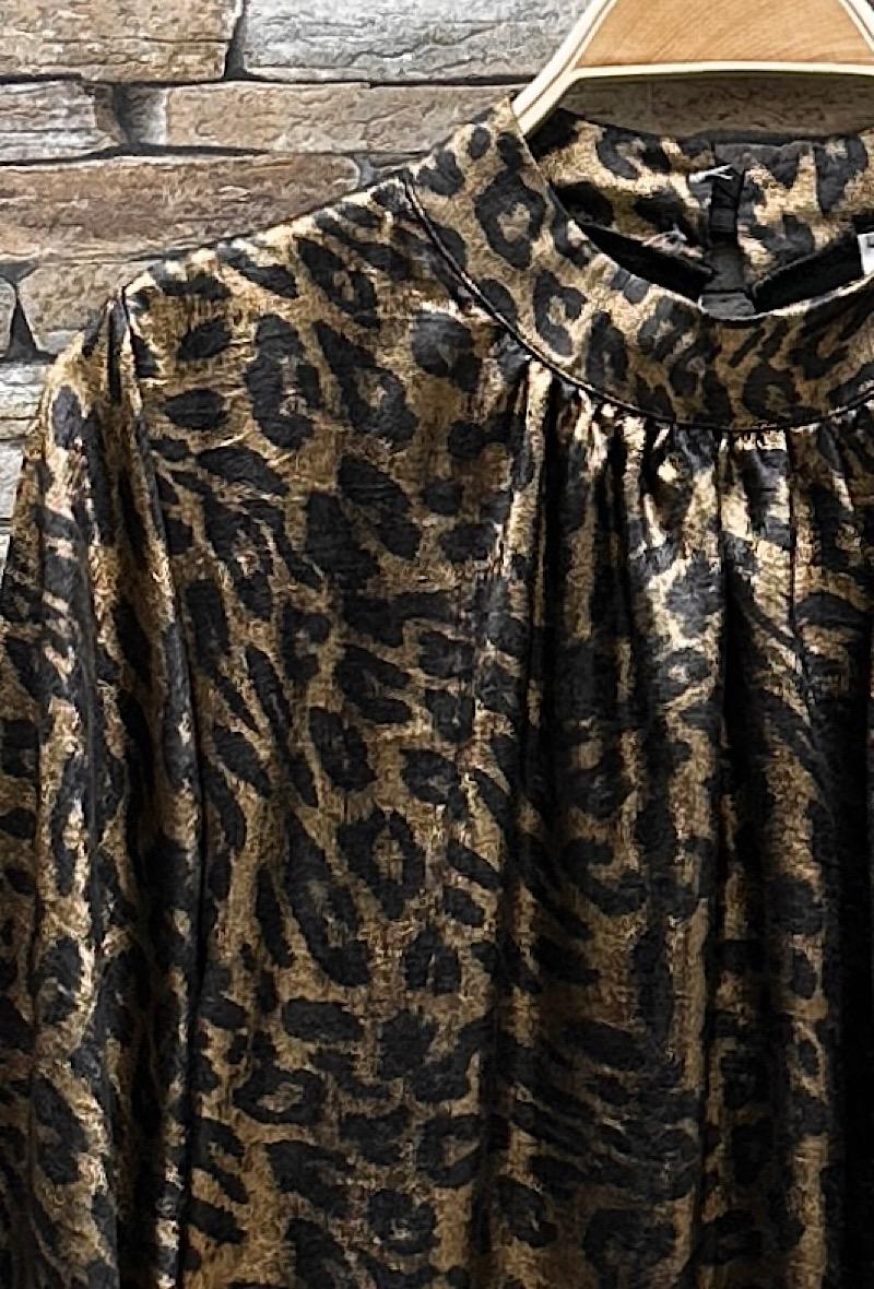 Gold Leopard Print Blouse