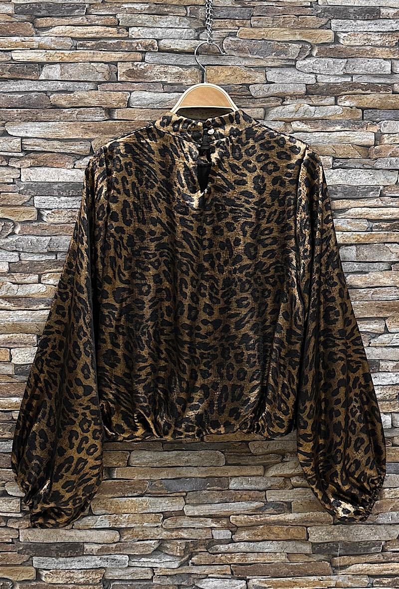 Gold Leopard Print Blouse