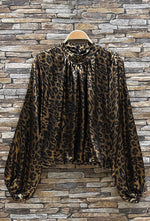 Gold Leopard Print Blouse