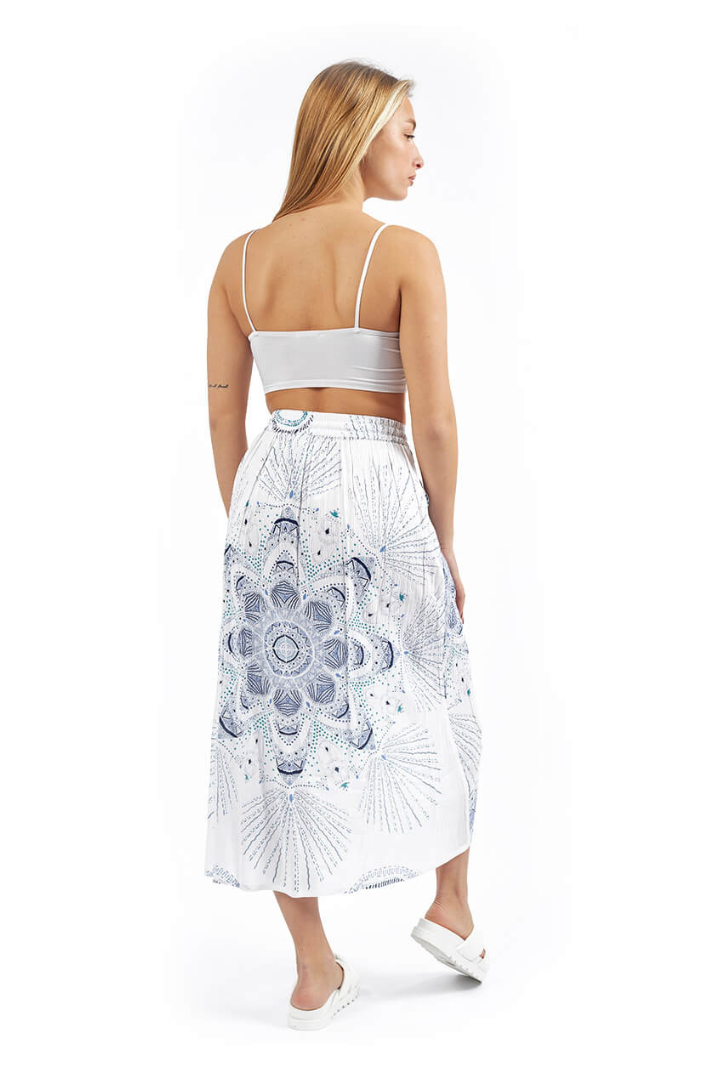 White Viscose Wrap Skirt