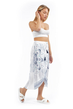 White Viscose Wrap Skirt