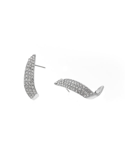 Crystal Wave Earrings – Stainless Steel (Gold / Silver)