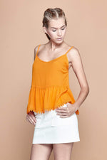 Orange Top With Adjustable Straps - So Chic Boutique