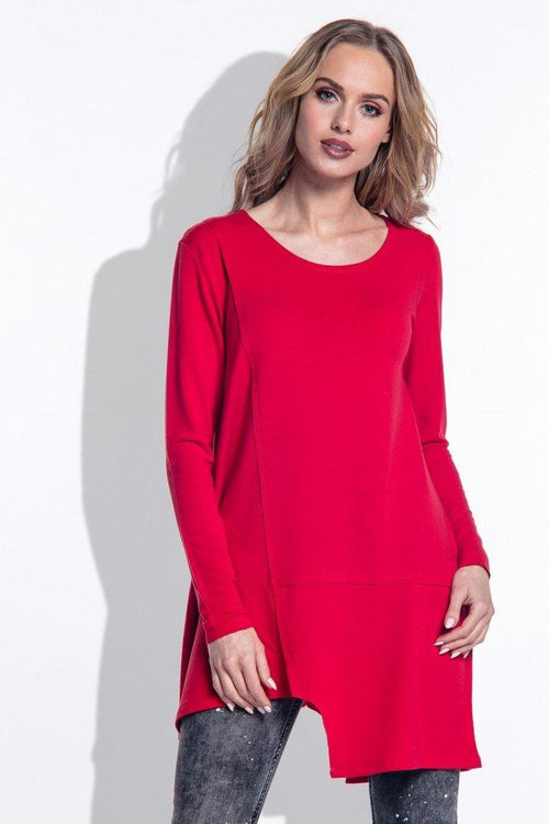 Red Asymmetric Tunic - So Chic Boutique