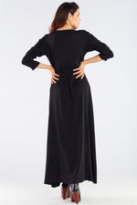 Maxi Black Dress With A Slit - So Chic Boutique