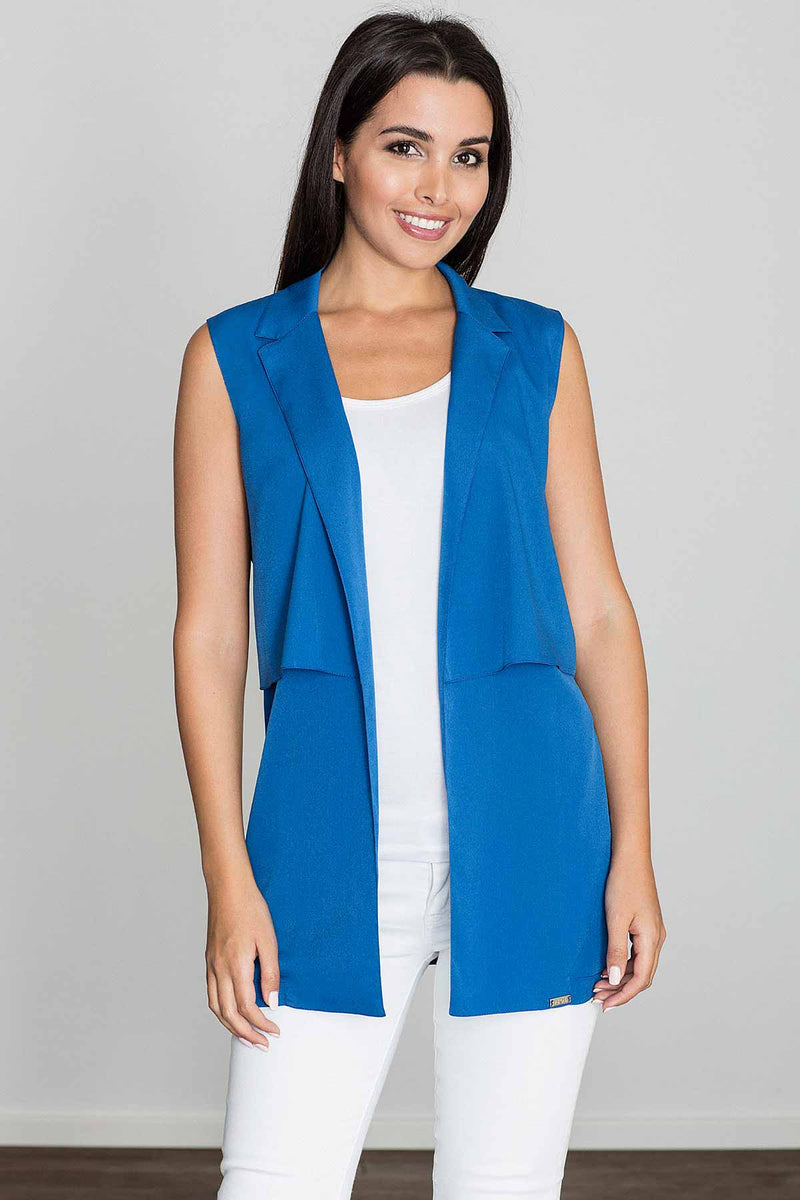 Royal Blue Vest With Layer - So Chic Boutique