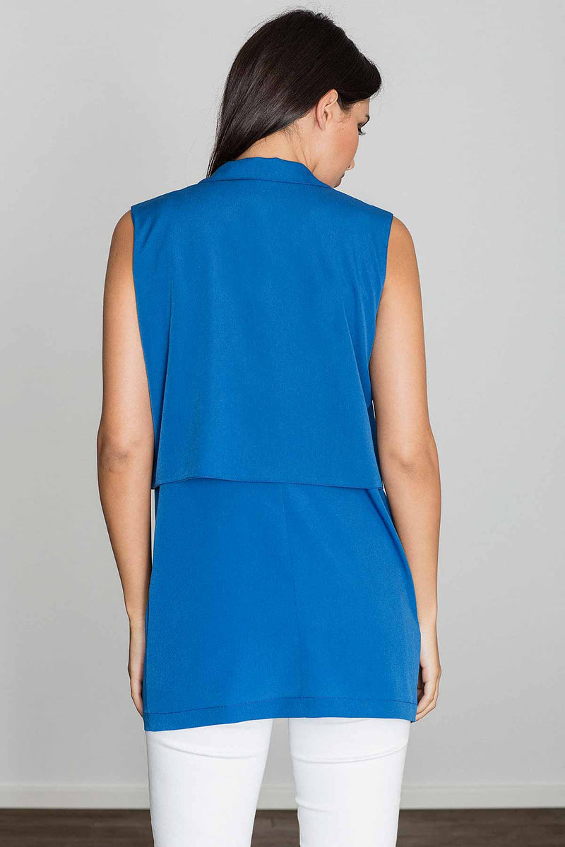 Royal Blue Vest With Layer - So Chic Boutique