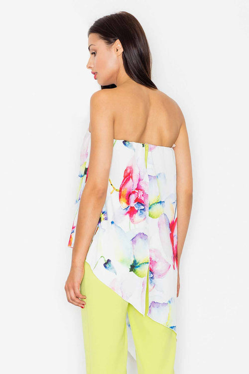 Strapless Floral Lime Jumpsuit - So Chic Boutique