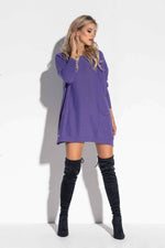 Oversize Purple Tunic With Front Pockets - So Chic Boutique