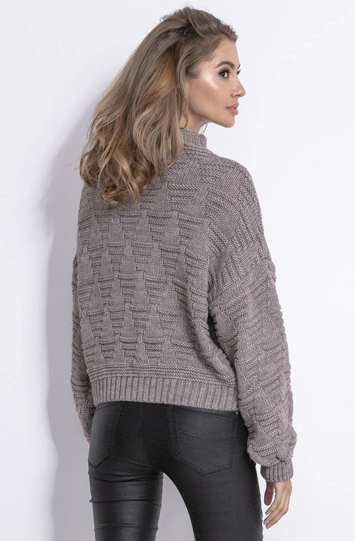 Latte High Neckline Short Sweater - So Chic Boutique