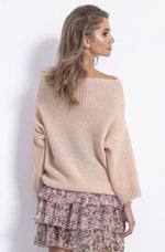 Apricot Off The Shoulder Sweater With Braids - So Chic Boutique