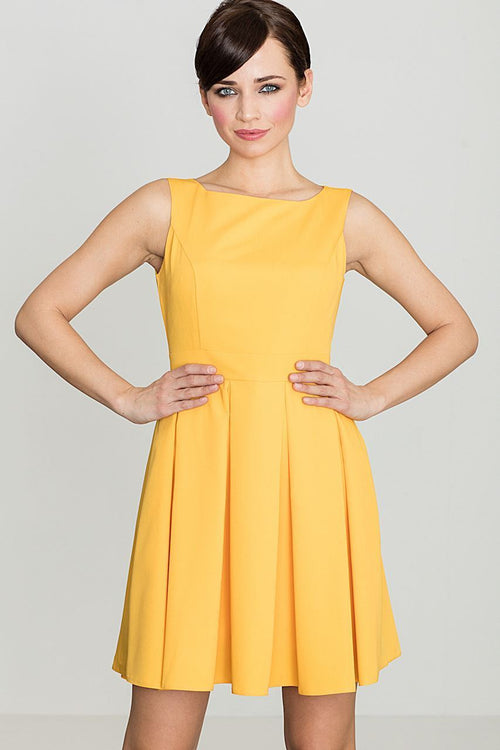 Mini Yellow Pleated Dress - So Chic Boutique