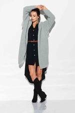 Grey Cardigan With Fringes On The Back - So Chic Boutique