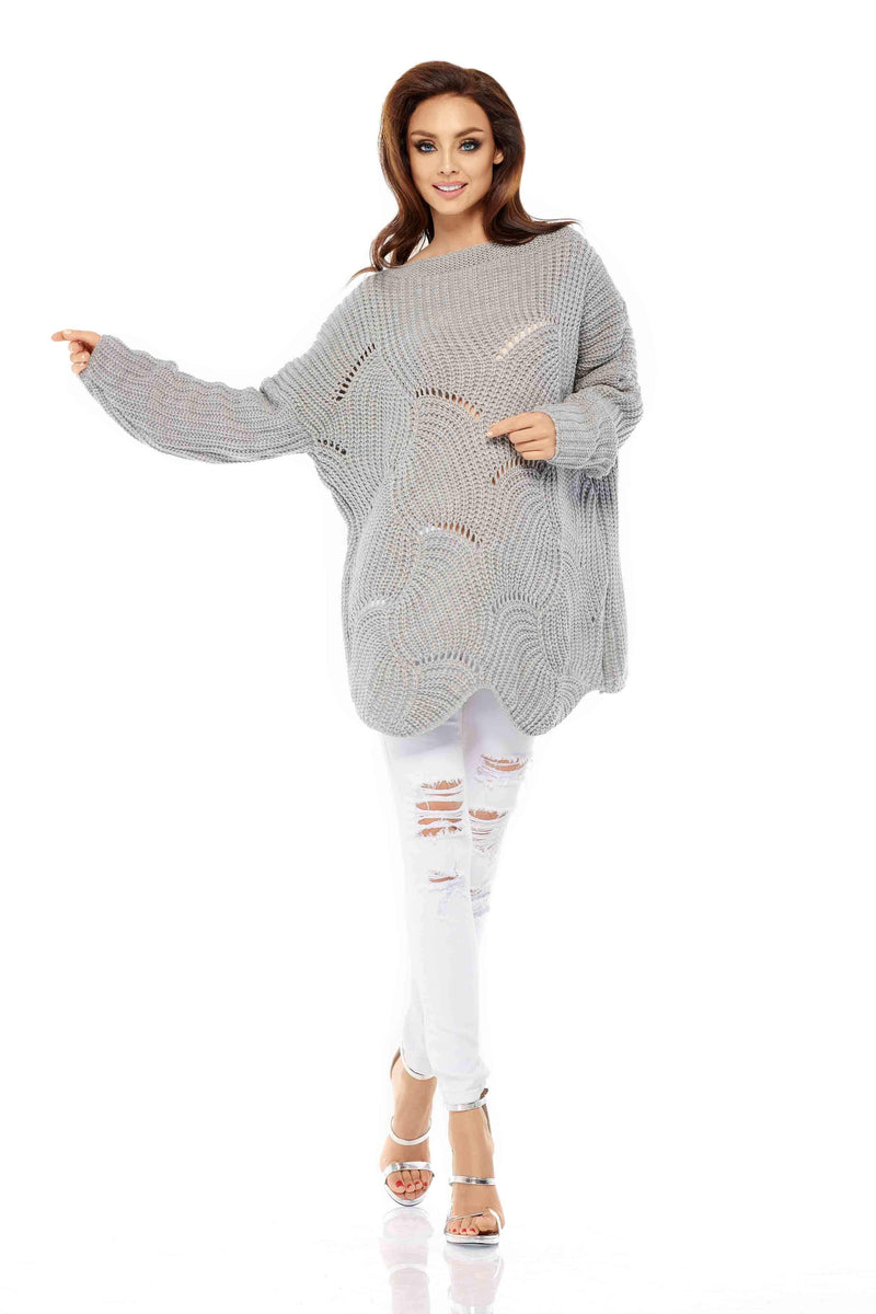 Oversize Grey Asymmetric Sweater - So Chic Boutique