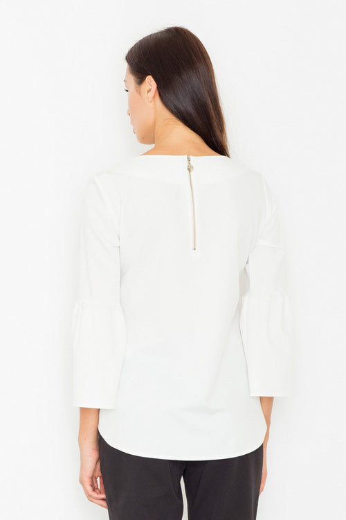 Bell Sleeve Ecru Blouse - So Chic Boutique