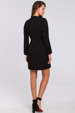 Mini Black Single Button Wrap Dress - So Chic Boutique