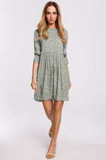 Mini Mint Floral Dress With Frilled Sleeves - So Chic Boutique